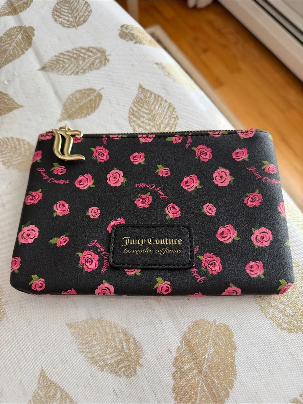 Juicy Couture Romantic Roses Black and floral Makeup Pouch